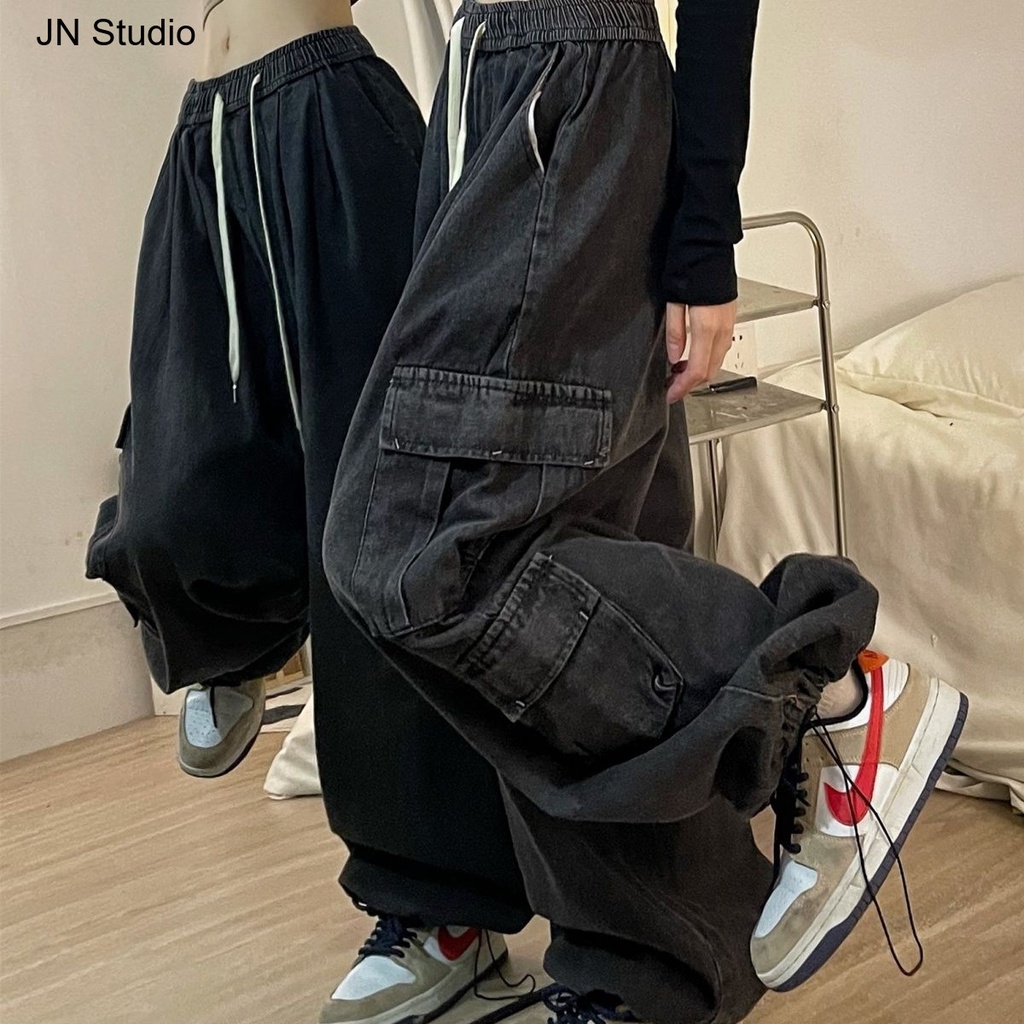 JN Studio กางเกงขายาว กางเกงคาร์โก้ผู้หญิง คาร์โก้ กางเกง New Style ทันสมัย Durable ดูสวยงาม A20M01E