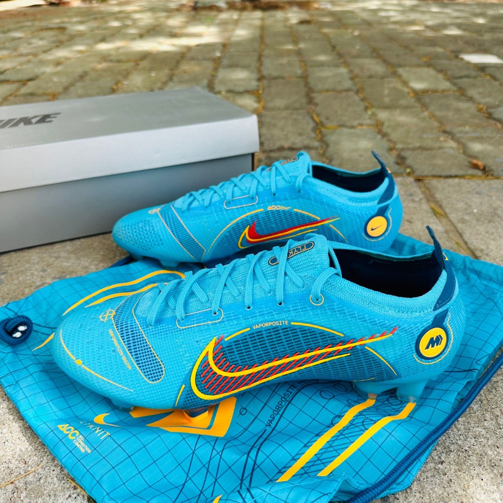 Nike2023 Mercurial001 Dream Speed Vapor 14 Elite FG Society Football Boot Cristiano Ronaldo Telis รองเท้าฟุตซอล สําหรับผู้ชาย สีแดง สีเหลือง