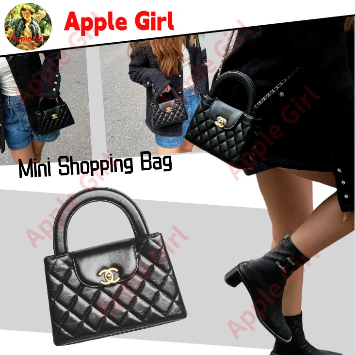 ชาแนล Chanel/Mini Shopping Bag/กระเป๋าสุภาพสตรี/กระเป๋าสะพายข้าง/รูปแบบใหม่