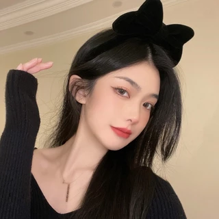 Priness Vintage Velvet Big Sweet Bowknot HairBands Headwear Headbands