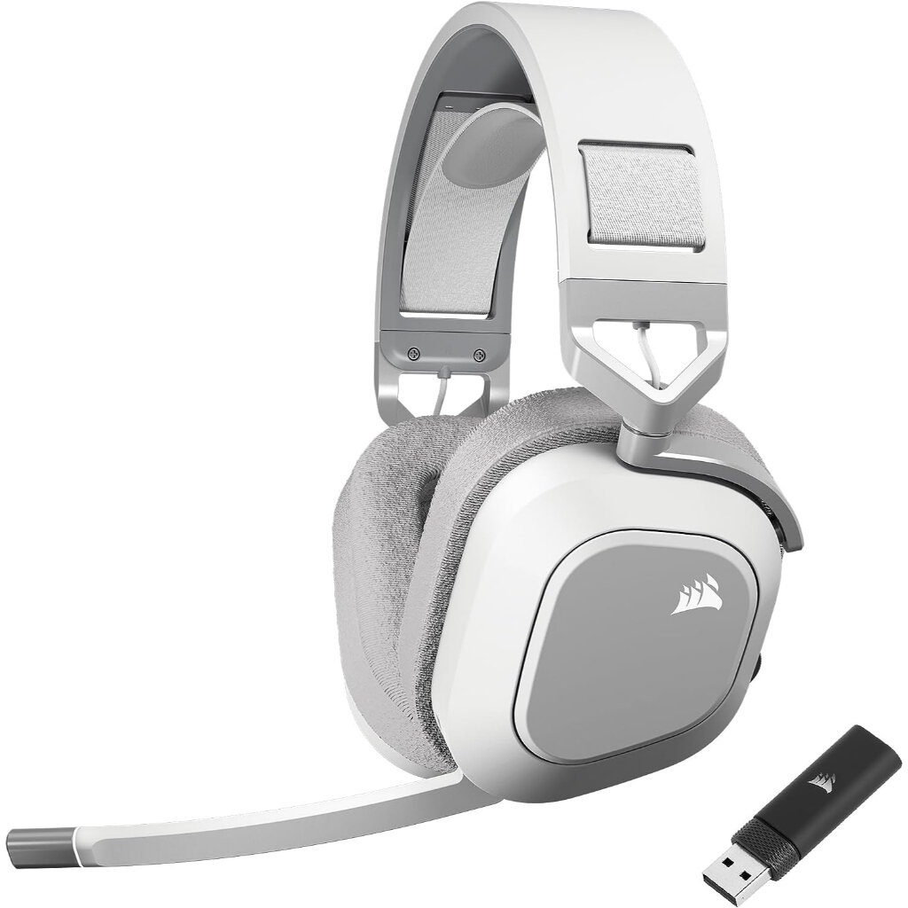 Corsair HS80 MAX Wireless White Multiplatform Gaming Headset with Bluetooth รับประกัน 2ปี ศูนย์ไทย