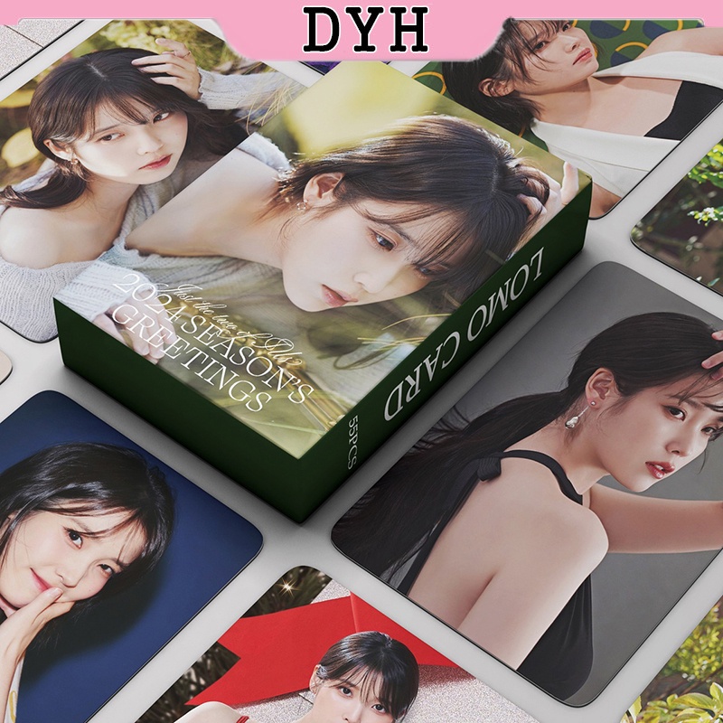 Dyh โฟโต้การ์ด IU อัลบั้มการ์ดอวยพรฤดูกาล KPOP LOMO 2024 55 ชิ้น ต่อกล่อง