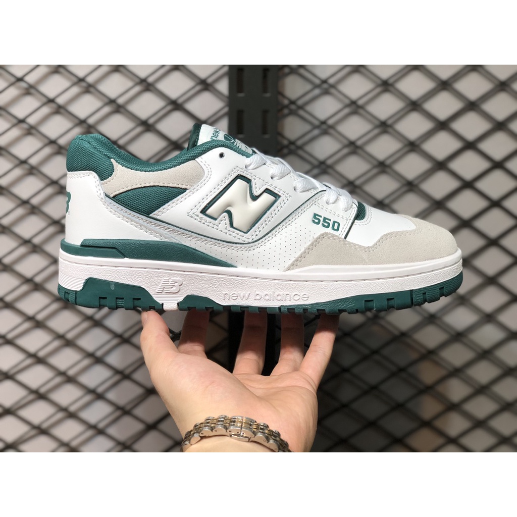 New Balance 550ซีรีส์ ขาว - เหลือง - เขียว รองเท้าธรรมดาผู้ชายรองเท้าBB550STA