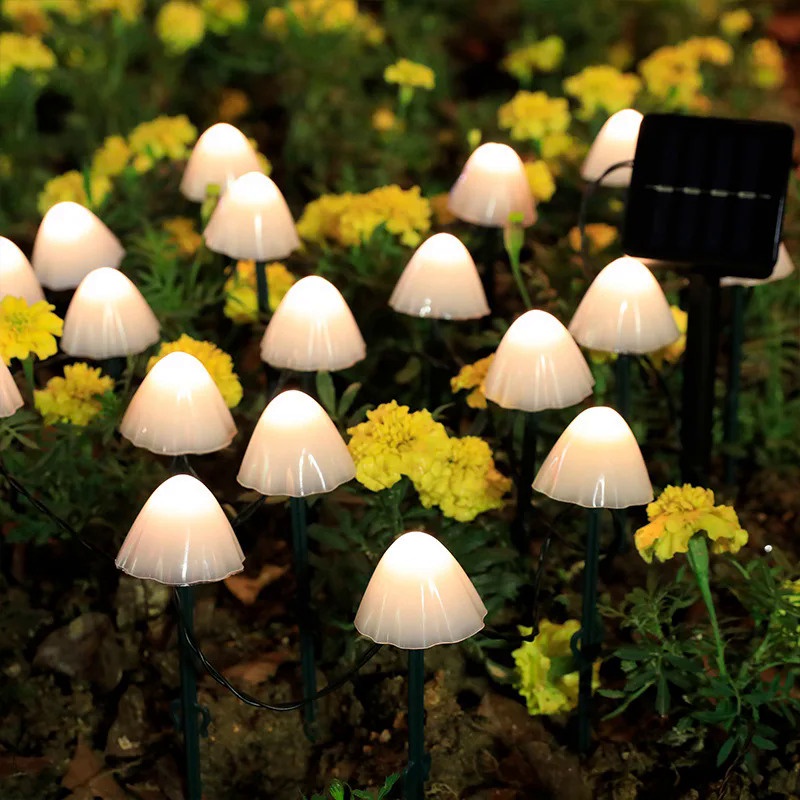 Led Camping Ground Insert Mushroom Lights Waterproof Landscape Lights Garden Christmas Holiday Decor