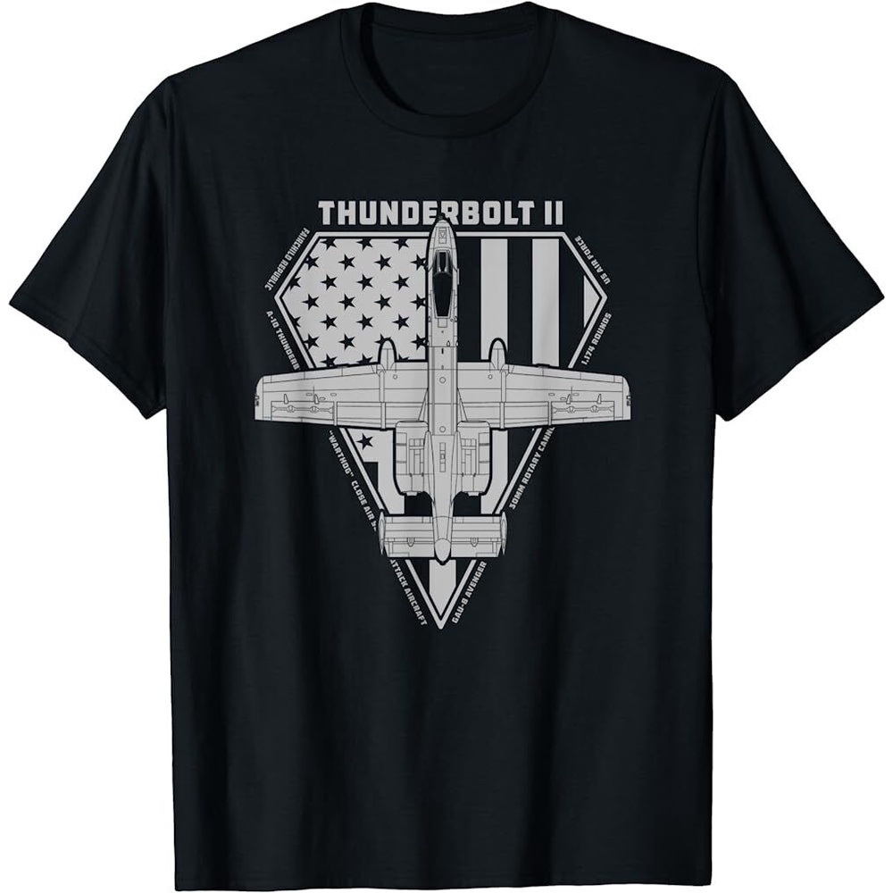 A-10 Thunderbolt Ii Warthog Warplane Airplane Plot เสื้อยืดแฟชั่นผู้ชาย