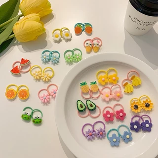 หนังยางรัดผมเด็กเล็ก แพ็ค10ชิ้น ยางรัดผมเกาหลี เส้นเล็ก น่ารัก สีสดใส ลายน่ารัก