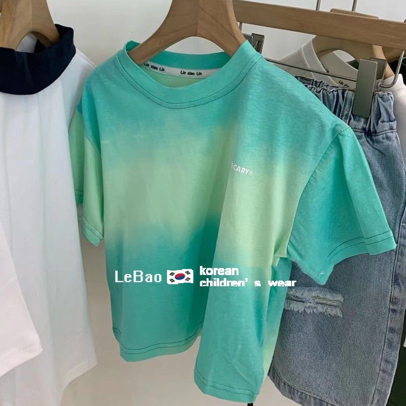 ใหม่ เสื้อยืดแขนสั้น ครึ่งแขน สไตล์เกาหลี แฟชั่นฤดูร้อน สําหรับเด็กผู้ชาย และเด็กผู้หญิง 5-40 กก. 2023