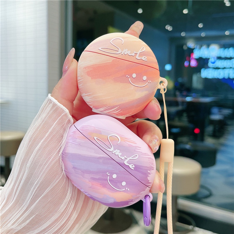 เคสโทรศัพท์มือถือแบบนิ่ม TPU ผิวด้าน ลายหน้ายิ้ม หลากสี สําหรับ Huawei Freebuds 3 4e 5i SE2 Freebud Pro2+ Pro3
