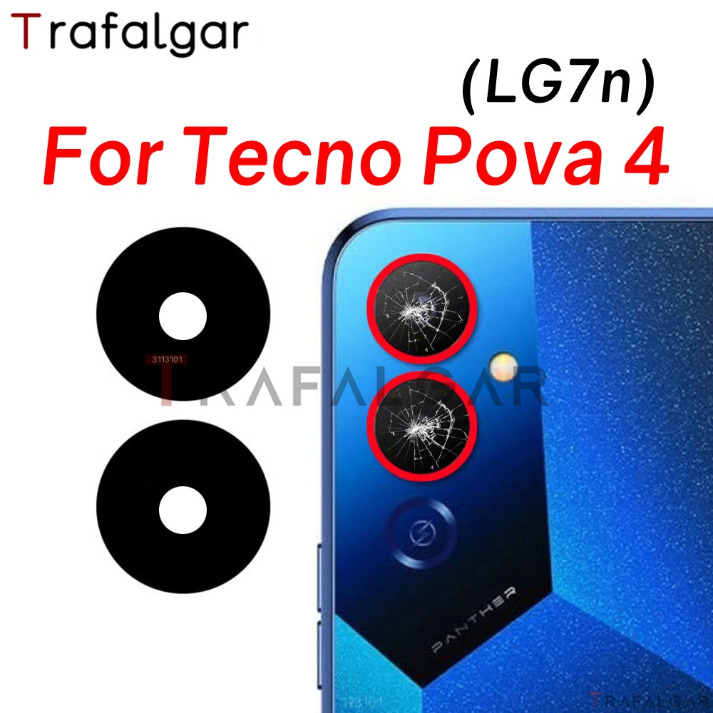 เลนส์กล้องด้านหลัง พร้อมสติกเกอร์กาว แบบเปลี่ยน สําหรับ Tecno Pova 4 Pova4 LG7n