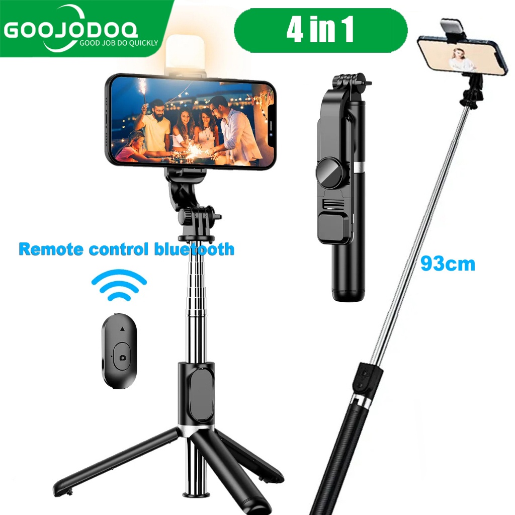 ซื้อ GOOJODOQ 4 in 1 ไม้เซลฟี่ อเนกประสงค์ 360° ขาตั้งกล้อง แบบหมุนได้ พร้อมไฟ LED พร้อมรีโมตคอนโทรล