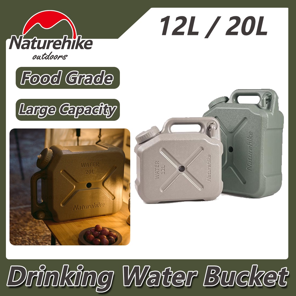 Naturehike ถังน้ำแคมป์ปิ้ง ถังน้ำเนกประสงค์ 12ลิตรกับ20ลิตร ถังน้ําดื่ม พร้อมก๊อกน้ํา เกรดอาหาร สําหรับตั้งแคมป์กลางแจ้ง