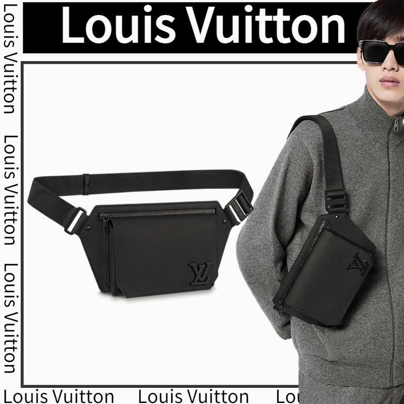 หลุยส์วิตตอง  Louis Vuitton กระเป๋าสะพายข้างผู้ชาย/สไตล์ล่าสุด/กระเป๋าคาดเอว/กระเป๋าคาดหน้าอก/สไตล์ล่าสุด