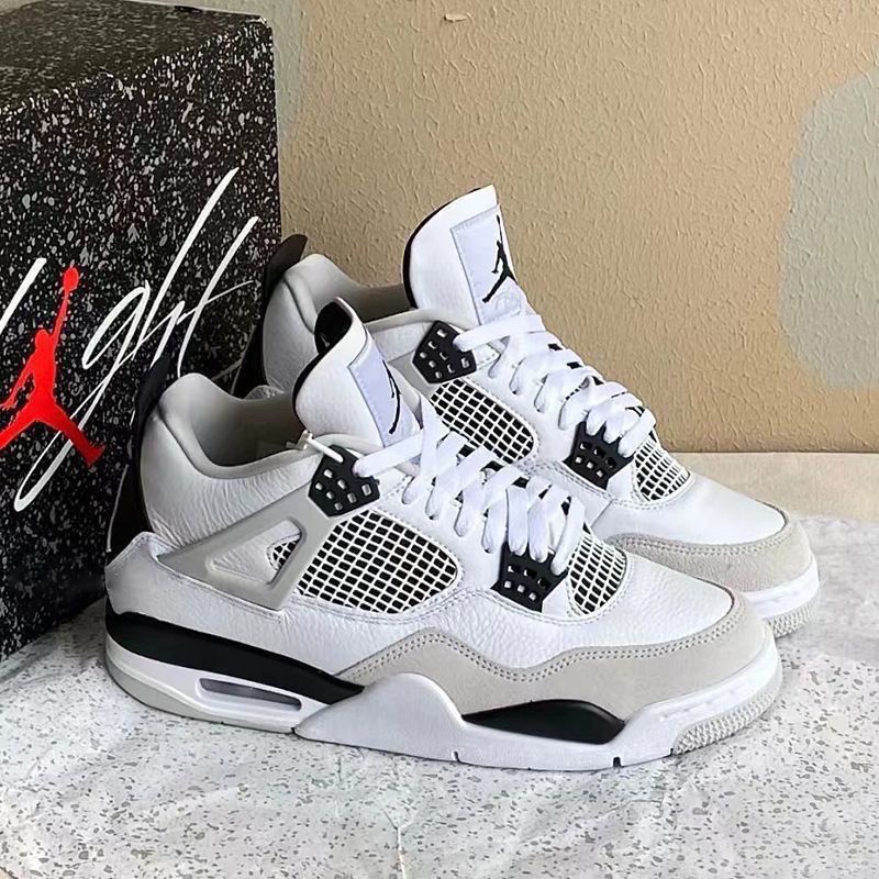 A aj4 รองเท้ากีฬา รองเท้าบาสเก็ตบอลลําลอง ระบายอากาศ สีขาว สีเหลือง สําหรับผู้ชาย และผู้หญิง Joe 4