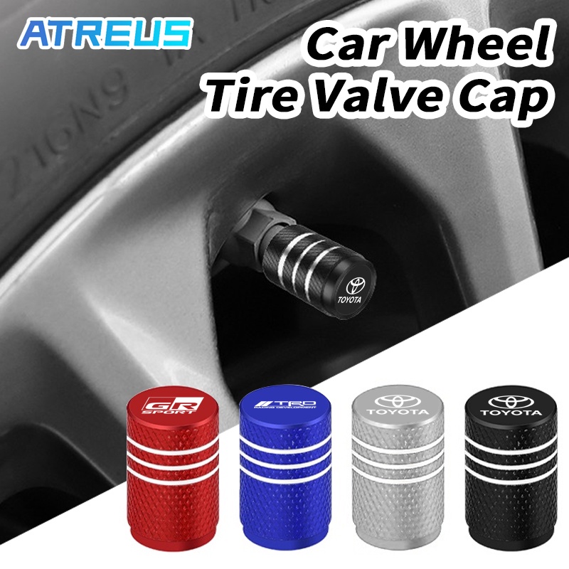 4 ชิ้น Toyota จุกปิดท่อเติมลมยาง​ สำหรับรถยนต์​ จุกลมยางรถยนต์ สำหรับ Toyota Prius Fortuner Corolla Cross CHR Camry Wish Vios Veloz Estima Sienta Yaris Ativ Altis Sienta bZ4X Hiace Hilux Revo