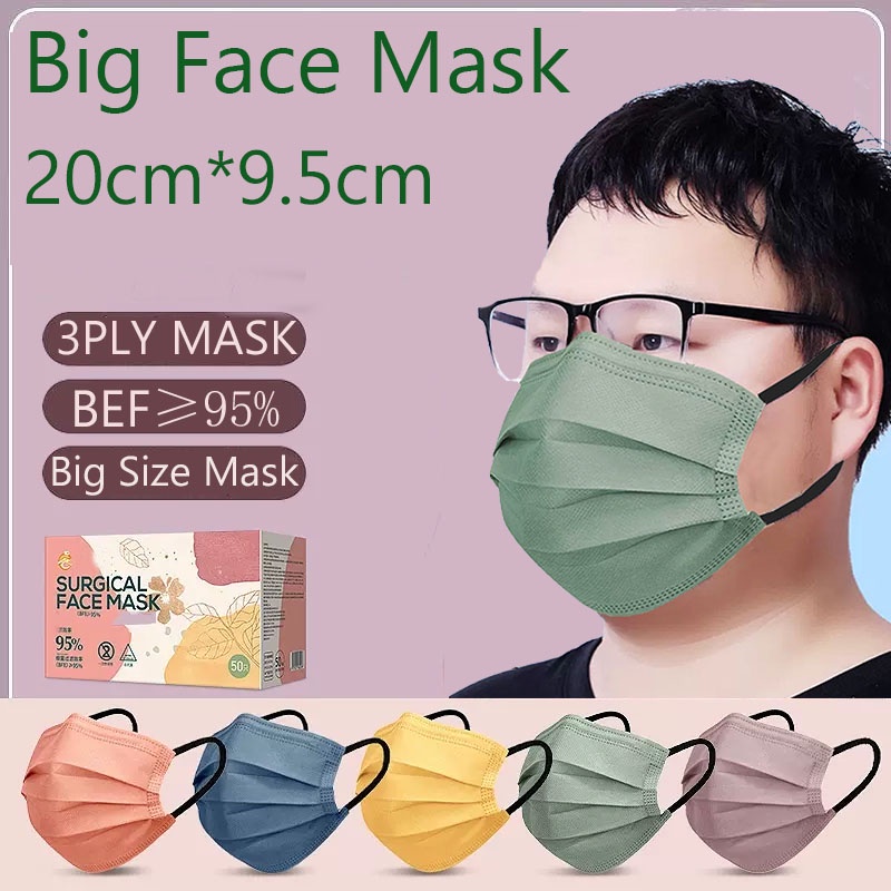 Full WHITE หน้ากากอนามัย 3 ชั้น สีขาว 50 ชิ้น 20 ซม. * 9.5 ซม.