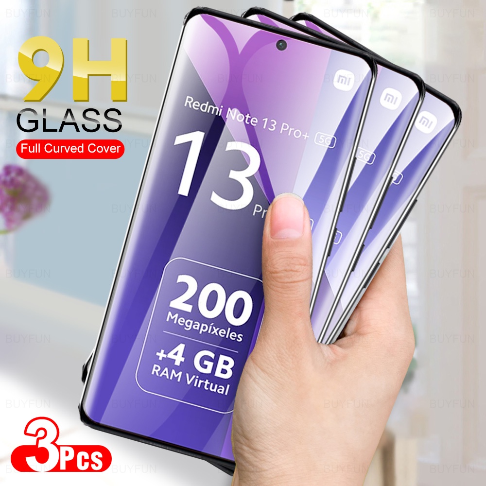 ฟิล์มกระจกนิรภัยกันรอยหน้าจอ 9H ทรงโค้ง สําหรับ Xiaomi Redmi Note 13 Pro+ 5G Redmi Note13 Pro Plus 13Pro+ 1-3 ชิ้น