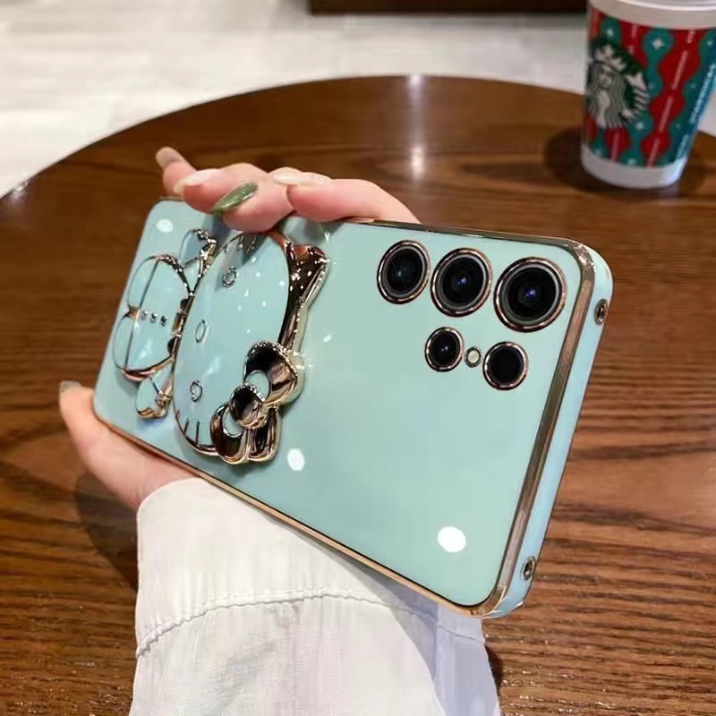 เคส คิตตี้ ตั้งได้  กระจก สำหรับ Samsung S23Ultra S24  S24Ultra ลายน่ารัก  กระจก ตั้งได้ หมุนได้