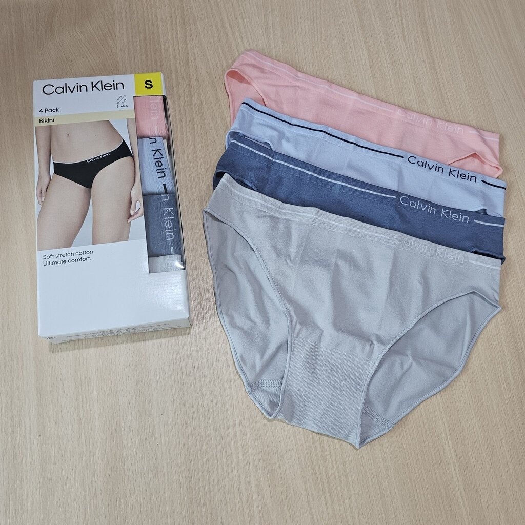 กางเกงใน Calvin Klein CK bikini Soft stretch cotton ของแท้ 100% แพค 4 ตัว (size S)