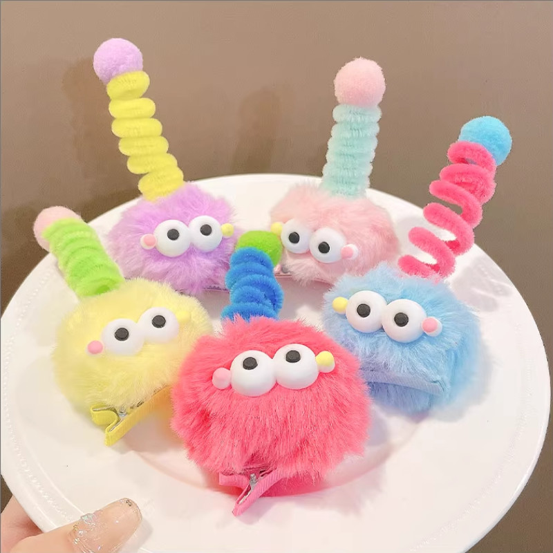 กิ๊บติดผม ผ้ากํามะหยี่ขนนิ่ม ลายการ์ตูนน่ารัก สีสันสดใส