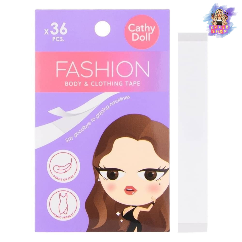 (1ซอง) Cathy Doll Fashion Body & Clothing Tape 36 ชิ้น เทปติดเสื้อผ้า เทปกันโป๊ เทปจัดทรงเสื้อผ้า แบบใส ใช้งานง่าย