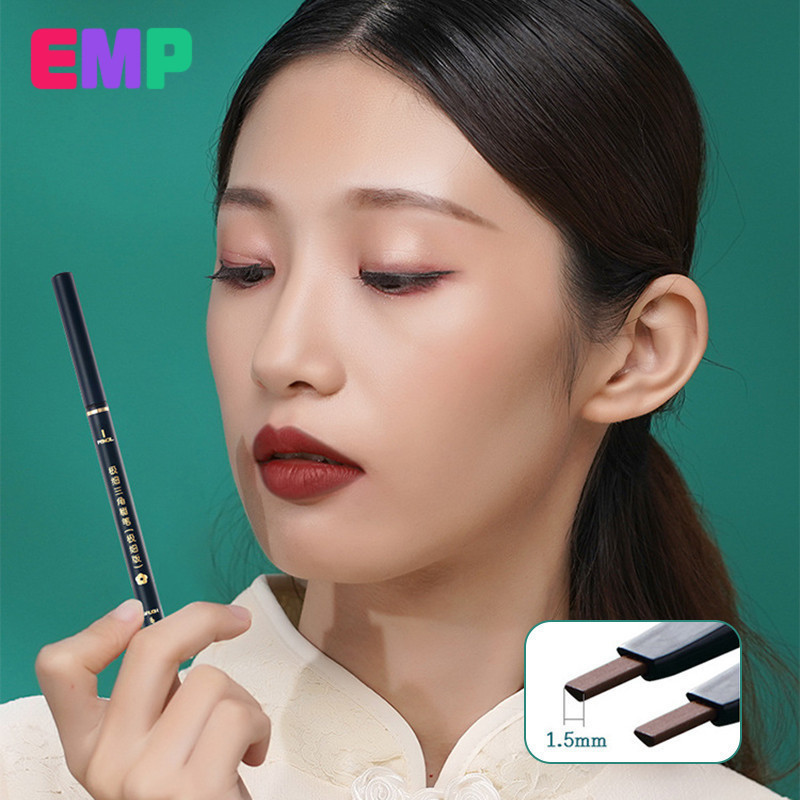 EMP 6 สีหมุนอัตโนมัติดินสอเขียนคิ้วติดทนนานกันน้ํา Non-Smudge Double-Headed Eyebrow Pen