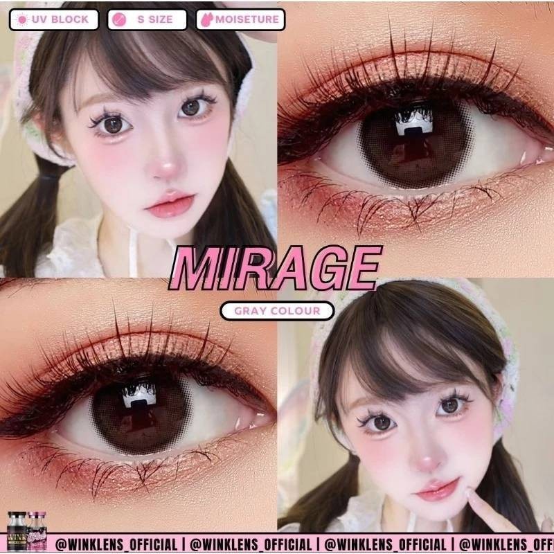 'บิ๊กอายลายฮิต 'สายตาปกติ คอนแทคเลนส์ ตาแบ๊ว หวานละมุน Wink รุ่น Mirage Gray-Brown แถมตลับจ้าาา