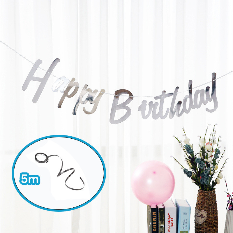 ธงประดับตกแต่ง ป้ายตกแต่งhbd พื้นหลังวันเกิด อุปกรณ์จัดงานวันเกิด