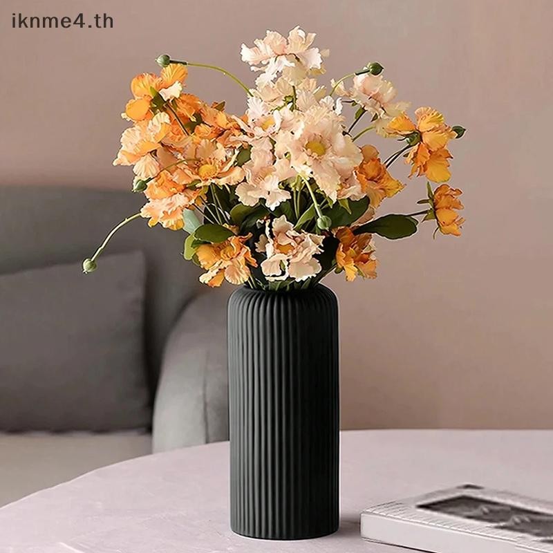 [ikn] แจกันพลาสติกเหมือนเซรามิกลายสําหรับดอกไม้ตกแต่งการจัดดอกไม้แสดงแจกันดอกไม้เล็กๆน้อยๆสร้างสรรค์ [ไทย]