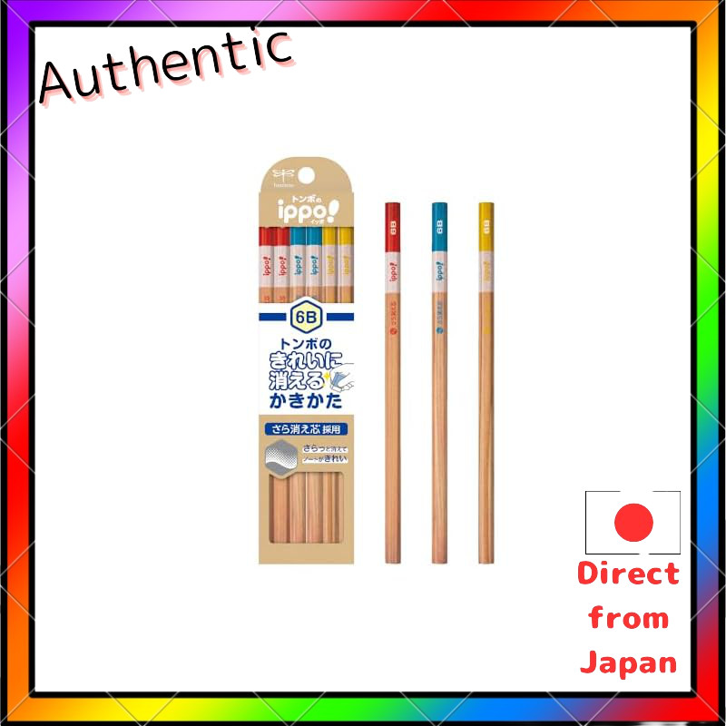 Tombow Pencil 6B Clean Erasing Writing Pencil (Smooth Erasing Lead) 1 โหล Natural Kb-Kskn01-6B