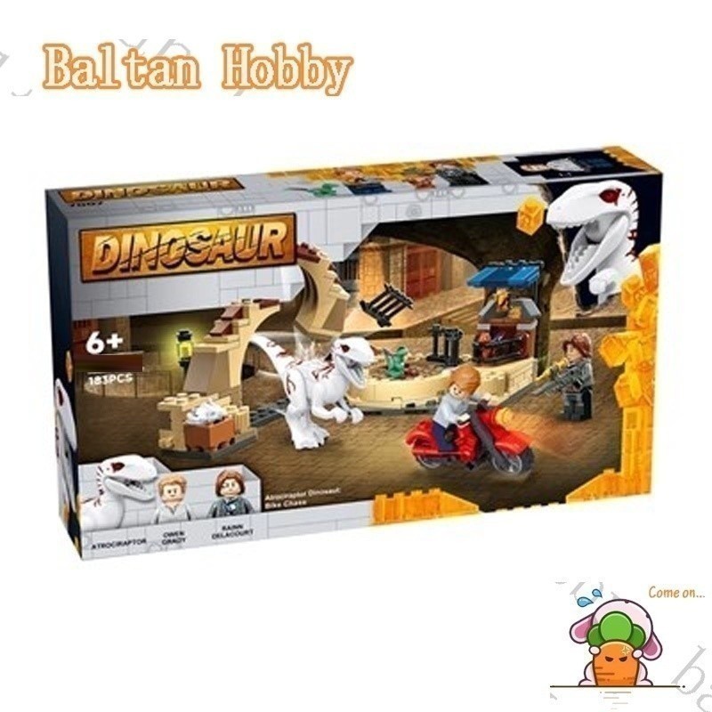 Baltan Toy HM1 เข้ากันได้กับ/Jurassic World/Atrociraptor-ไดโนเสาร์-Bike-Chase/76945/บล็อกตัวต่อ/boy/