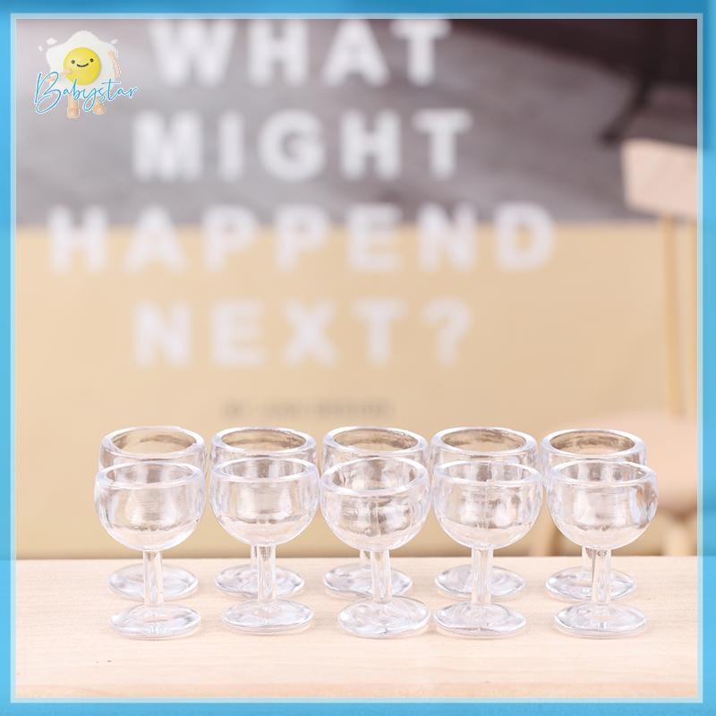 [InthehotT] 10 ชิ้น 1/12 Dollhouse Miniature ถ้วยไวน์แดงแก้วไวน์ของเล่นตกแต่งห้องครัว [ใหม่]