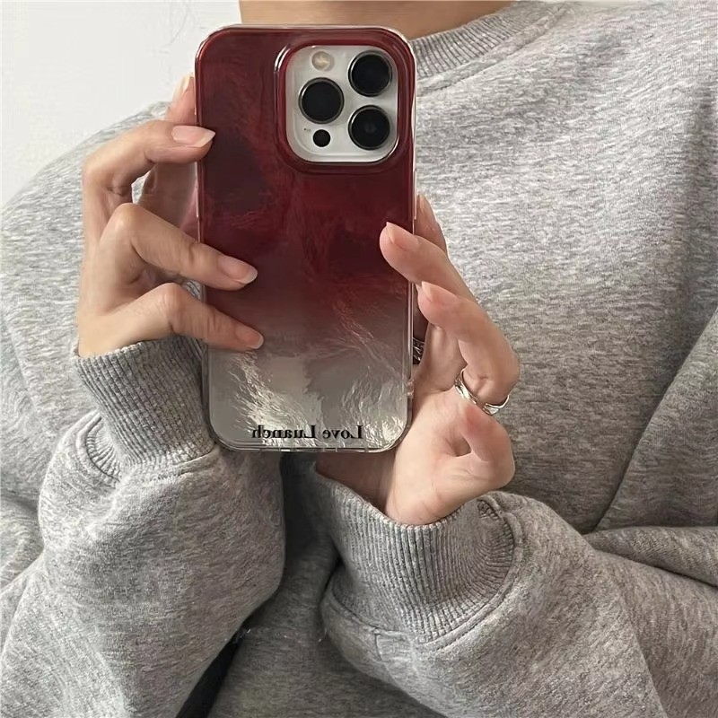 เคสโทรศัพท์สําหรับiPhone 11 12 13 14 15 16 17 Pro Max 16E X XS XR 7 8 Plus SE VortexรูปแบบGradientไวน์แดงซิลิโคน ราคา ถูกที่สุด ดีลบีเคเค แกลเลอรีภาพที่ 2