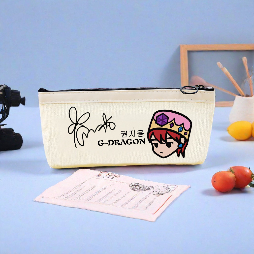 Kira BIGBANG GD G-DRAGON POWER ผ้าใบดินสอปากกากระเป๋าเก็บขนาดใหญ่ความจุนักเรียนกระเป๋าเครื่องเขียน