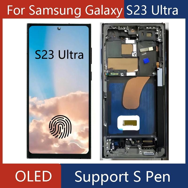 ใหม่ OLED สําหรับ Samsung S23 Ultra จอแสดงผล LCD หน้าจอสัมผัสดิจิตอลสําหรับ Samsung S23 Ultra 5G จอแ