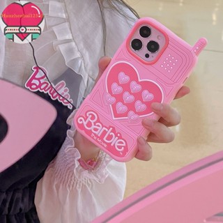 Hanhai เคสซิลิโคนนิ่ม ลายการ์ตูนบาร์บี้ 3d สีชมพู สําหรับป้องกันโทรศัพท์มือถือ