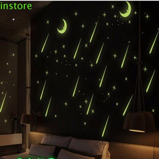 Instore สติกเกอร์ติดผนัง DIY เรืองแสง ห้องนั่งเล่น บ้าน ดาวตก ฝักบัว สําหรับเด็ก ศิลปะ ตกแต่ง