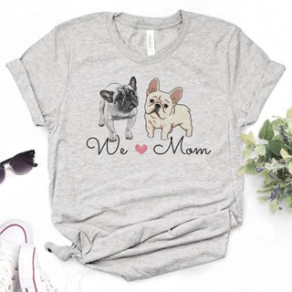 เสื้อยืด พิมพ์ลายการ์ตูนมังงะ French Bulldog แฟชั่นฤดูร้อน สไตล์ญี่ปุ่น สําหรับผู้หญิง