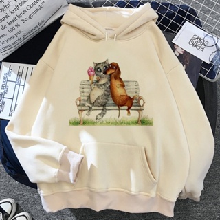 เสื้อฮู้ดดี้ ผ้าฟลีซ ลายกราฟิก Dachshund 90s สไตล์ฮาราจูกุ สําหรับผู้หญิง 2023