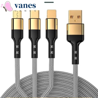 Vanes1 3 in 1 สายชาร์จ USB 5A 5A 3 in 1 ชาร์จเร็ว 1.2 ม. 2 ม. 3 in 1 สําหรับโทรศัพท์มือถือ