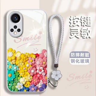 เคสโทรศัพท์มือถือแบบแก้วแข็ง ลายดอกไม้ พร้อมสายคล้อง สําหรับ Apple Iphone IP 6 6S IP 6 Plus IP 7G 8G 7 Plus 8 Plus IP X XR XS Max IP11 11Pro IP 11 Pro Max