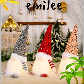 Emilee ตุ๊กตามนุษย์แคระ ประดับเลื่อม ซานต้า เอลฟ์ แฮนด์เมด สําหรับแขวนตกแต่งคริสต์มาส