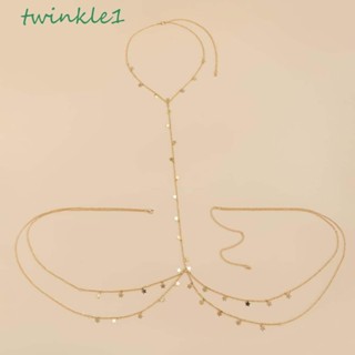 Twinkle1 สายโซ่โลหะ ประดับมุก เครื่องประดับแฟชั่น สําหรับผู้หญิง