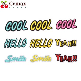 Cvmax แผ่นแพทช์ ปักลายตัวอักษรภาษาอังกฤษ หน้ายิ้ม สีสันสดใส สําหรับเสื้อแจ็กเก็ต 18 ชิ้น