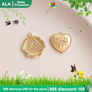 【❤️เครื่องประดับ DIY❤️】จี้สร้อยคอ รูปดวงตาปีศาจ ฝังเพทาย ทอง 14K แฮนด์เมด DIY [จี้ชาร์ม/จี้/จี้สร้อยคอ/จี้ ทองคํา/จี้ทองคําแท้/เครื่องประดับสร้อย/เครื่องประดับสร้อยคอ/pendant]