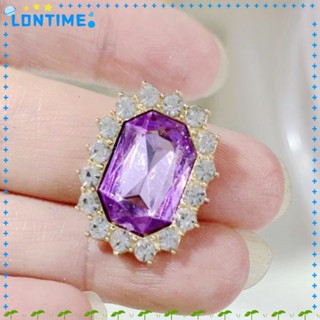 Lontime กระดุมคริสตัลเพชรเทียม พลอยเทียม สีม่วง หรูหรา 20*17 มม. 50 ชิ้น