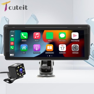 Tcuteit วิทยุ FM ไร้สาย บลูทูธ 10.26 นิ้ว สําหรับรถยนต์ Android