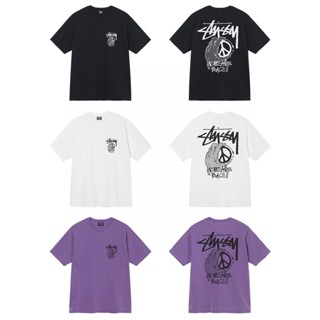 STUSSY สินค้าขายดี! เสื้อยืดคอกลม แขนสั้น พิมพ์ลายโลโก้สันติภาพ สวยงาม อเนกประสงค์ สําหรับผู้ชาย และผู้หญิง Kytr