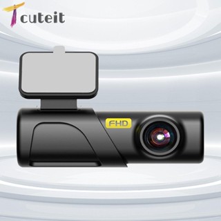 Tcuteit กล้องแดชบอร์ด 1080P HD ระบบเสียงอัจฉริยะ สีดํา สําหรับรถยนต์