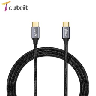 Tcuteit สายชาร์จเร็ว Type C 3.1 Gen2 100W PD 10Gbps ซิงโครไนซ์ข้อมูล