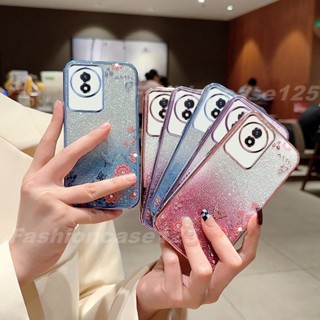 เคสโทรศัพท์ซิลิโคน TPU แบบนิ่ม ลายดอกไม้ กันกระแทก ไล่โทนสี สําหรับ Vivo Y02t Y02 Y02A4G VivoY02 VivoY02A 2023 2022